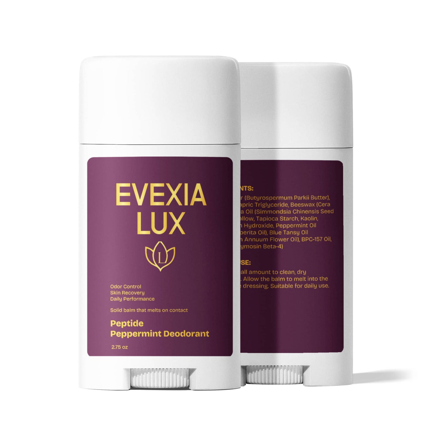 2 Pack Peptide Peppermint Deodorant